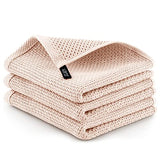 Zulay Kitchen Towels 3 Pack 100% Cotton Waffle Weave - 12x12” Super Absorbent Dish Towels for Kitchen - Reusable Kitchen Towels for Washing Dishes