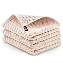 Zulay Kitchen Towels 3 Pack 100% Cotton Waffle Weave - 12x12” Super Absorbent Dish Towels for Kitchen - Reusable Kitchen Towels for Washing Dishes