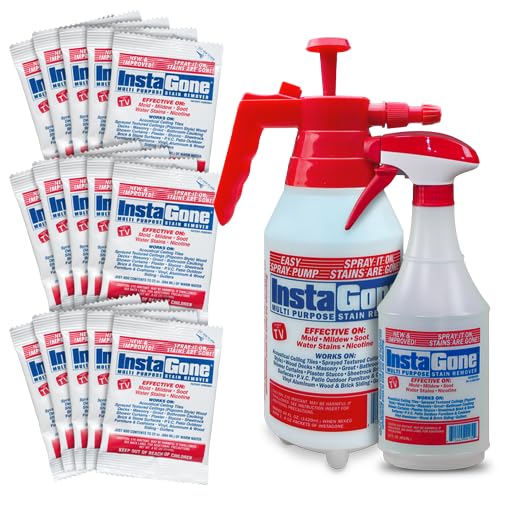 INSTAGONE, Cleaning Supplies, All Purpose Cleaner, 24oz, Spray Bottle, and 48oz Pump Bottle, with 0.8oz 15 pcs Refill Packs, Household Items