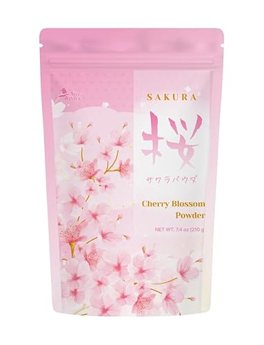 NICE WITCH'S Original Sakura Cherry Blossom Powder - Creamy & Aromatic Foam | Powder for Lattes and Baking | 7.4 oz (210 g) | No Additives