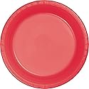 Creative Converting Touch of Color 20 Count 8.75" Plastic Dinner Plate, Coral