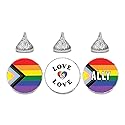 Andaz Press Assorted 216 Pride Party Favors Intersex Progress Pride Bulk Chocolate Drop Labels Pride Decorations Trans Pride Merch LGBTQ Pride Party