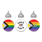 Andaz Press Assorted 216 Pride Party Favors Intersex Progress Pride Bulk Chocolate Drop Labels Pride Decorations Trans Pride Merch LGBTQ Pride Party