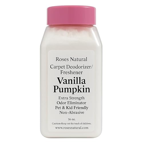 Roses Natural Vanilla Pumpkin Carpet Deodorizer and Freshener, Extra Strength Odor Eliminator, Pet and Kid Friendly, Non-Abrasive, 16 oz