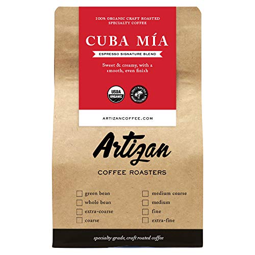 Organic Authentic Cuban Espresso - Cafe Cubano Cafecito - Intense Dark Roast - Cuba Mia Signature Blend - Whole Bean - Roasted in Miami, FL 5 LB