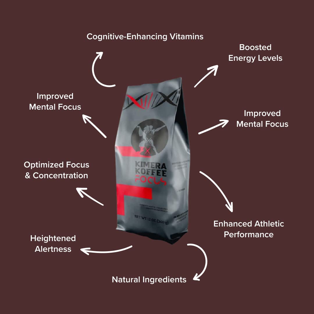 Kimera Koffee Focus Blend - Organic Light Roast Nootropic Coffee with L-Theanine, 12oz Ground