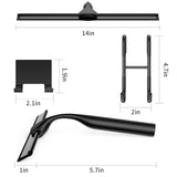 Black 14-Inches Stainless Steel Shower Squeegee Set, Include Shower Door Hook, Adhesive Hook and Spare Silicone Blade, Window Squeegee for Shower