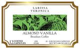 Almond Vanilla Brazilian Coffee (Single Serve K-Cup Pods) (Gourmet, Naturally Flavored, Whole Coffee Beans) (12 pods, ZIN: 571106)