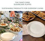 The Fancy Dime Disposable Plate: Heavy Duty Elegant Eco Friendly Compostable Paper Plates (50 Count), Tree Free Sugarcane Bagasse Plate with Color