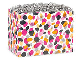 Pack of 6, Jungle Spots Basket Box, Large 10.25x6x7.5" for Celebration, Party, Holiday, Birthday and Events, Made in USA