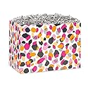 Pack of 6, Jungle Spots Basket Box, Large 10.25x6x7.5" for Celebration, Party, Holiday, Birthday and Events, Made in USA
