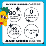 ASPIRE® Fruit Punch, Healthy Energy Drink 80mg Natural Caffeine, Zero Sugar No Carbs Keto Friendly, 12 Pack Green Tea Sugar Free Drink Low Caffeine