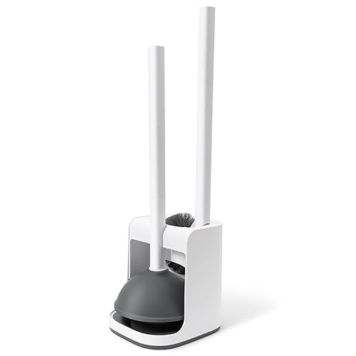 IVYROLL Toilet Brush and Plunger Set Hidden, S-Shaped Toilet Brush Plunger Combo, Perfect for Homes, Apartments & Bathrooms