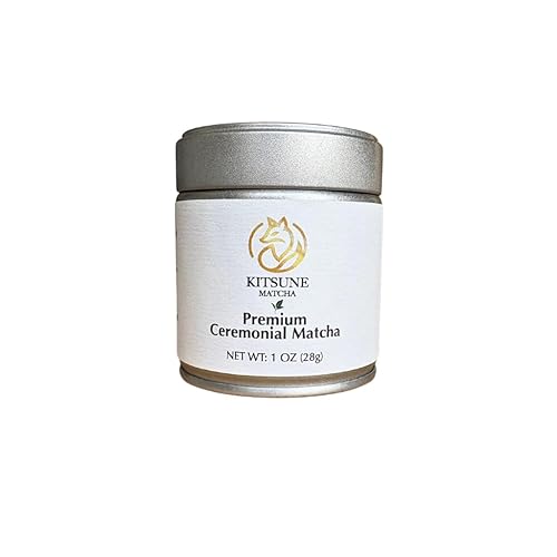 Kitsune Matcha Premium Ceremonial Grade Matcha Green Tea Powder - Authentic Japanese First Harvest from Yame region 1 oz / 28 g