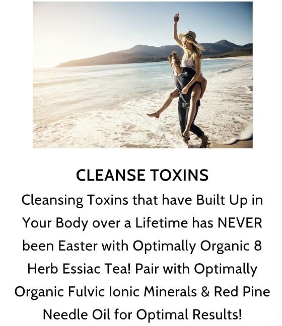 Optimally Organic ESSIAC Tea - Tea Bag Cut - 8 Herb Recipe by Rene Caisse! USA & EU Grown Burdock Root - Sheep Sorrel Whole Plant with Roots - Blessed