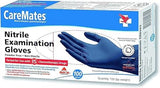 CareMates Nitrile Medical Exam Gloves, Latex Free Rubber, Powder Free, Extra Strong, 4 Mil Thick, Certified for Home Infusion, First Aid, Food Safe