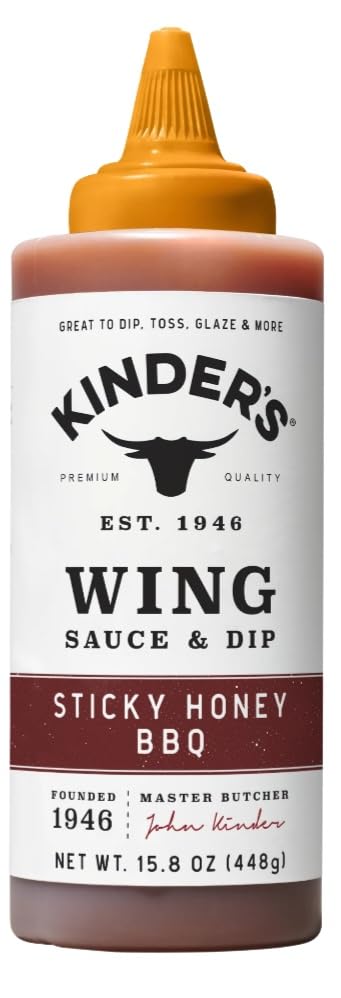 Buffalo buttery Wing Sauce 14.2oz, kinders And Honey Hot BBQ Sauce 15.5oz, kinders,