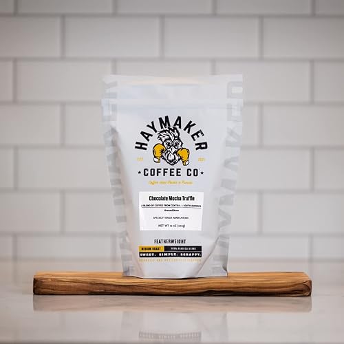 Haymaker Coffee, Chocolate Mocha Truffle, Ground, 12 Ounce, Roasted in USA