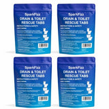 SparkFizz Toilet & Drain Cleaning Tablets - Powerful Foaming Cleaner - Removes Odor & Buildup - Septic Safe - 4/8 / 16 Count (1)