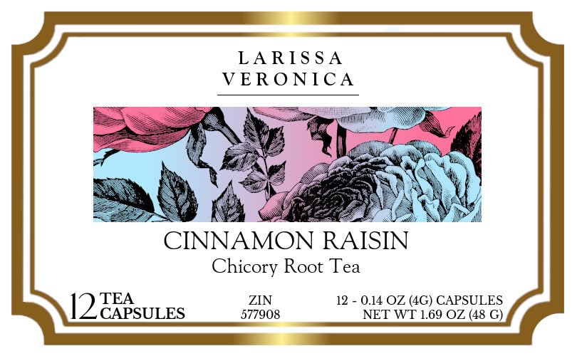 Cinnamon Raisin Chicory Root Tea (Single Serve K-Cup Pods) (12 pods, ZIN: 577908) - 2 Pack