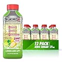 SueroX Sugar Free Sports Drink for Hydration and Recovery, Electrolyte Hydration Drink with 8 Ions, Zero Calorie Sports Drinks, Lemon Lift, 21.3 Fl