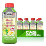 SueroX Sugar Free Sports Drink for Hydration and Recovery, Electrolyte Hydration Drink with 8 Ions, Zero Calorie Sports Drinks, Lemon Lift, 21.3 Fl