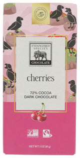 Endangered Species Puffin, Dark Chocolate with Cherries, 3 Ounce (Pack of 12) by Endangered Species