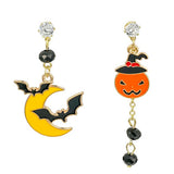 Color matching cartoon pumpkin ghost earrings 925 silver needle earrings (Style 2)