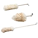 Wool Shop Lamb Wool Lanolin Dusters Deluxe Kit of 3 Sizes 10 in 24 in 36 in Wood Handle