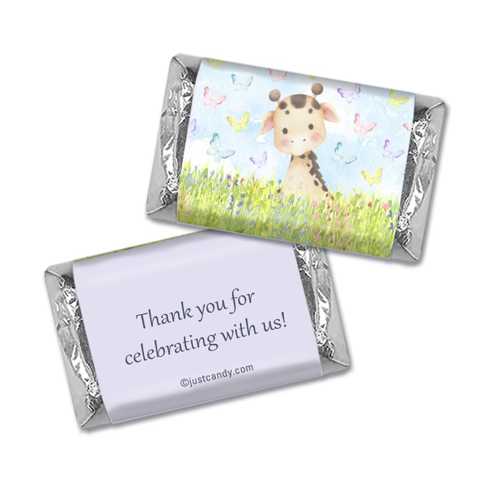 124 Pcs Baby Shower Candy Party Favors Miniatures Chocolate & Kisses (1.52 lbs, Approx. 124 Pcs) - Jungle Animals