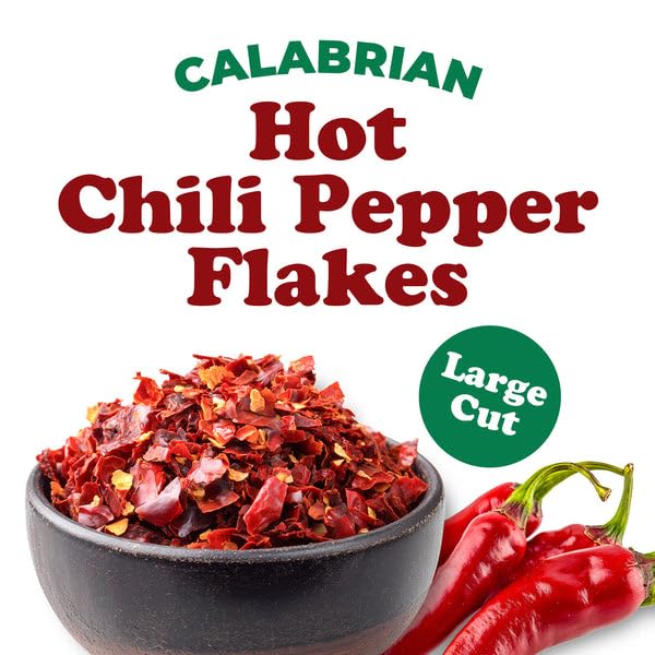 Food to Live Calabrian Hot Chili Pepper Flakes, 4.41 Pounds - Dried Large-Cut Italian Red Crushed Pepper, Spicy Seasoning. All Natural Vegan, Kosher