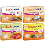 Sazon Goya Unique Seasoning Variety 4-Pack Bundle, Culantro Y Achiote (with Coriander & Annatto),Con Azafran, Coriander and Annatto, Sazon Without