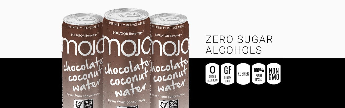 MOJO Chocolate Coconut Water | Hydration Drink & Sports Drink | Electrolytes Beverage | Vitamin B & C | Hydration Drink for Skin & Body | 10.8 Oz
