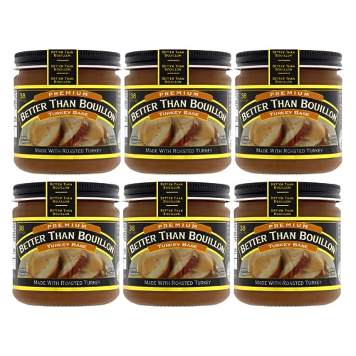 Better Than Bouillon Premium Turkey Base, Made with Roasted Turkey, 38 Servings Per Jar (8 Ounce (Pack of 6))