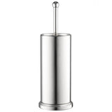 Home-it Chrome Toilet Brush Set for Tall Toilet Bowl with Holder and Lid
