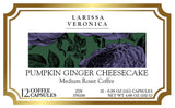 Pumpkin Ginger Cheesecake Medium Roast Coffee (Single Serve K-Cup Pods) (Gourmet, Naturally Flavored, Whole Coffee Beans) (12 pods, ZIN: 576536)