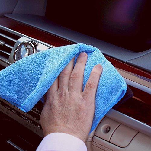 Shaxon Ultra Absorbent Microfiber Cleaning Cloths, 6 Pack, Blue, 12 x 12 Inches
