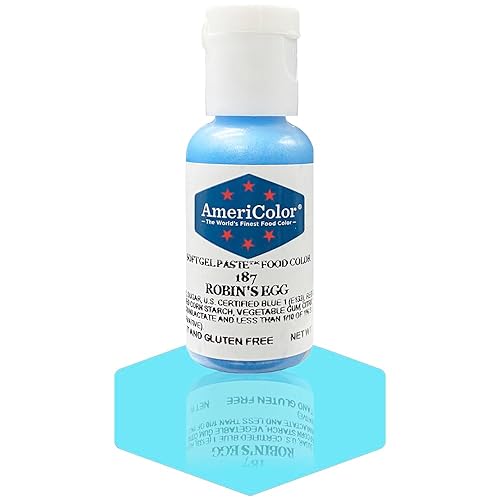 AmeriColor, Robins Egg, 0.75 Ounce Bottle, Soft Gel Paste Food Color
