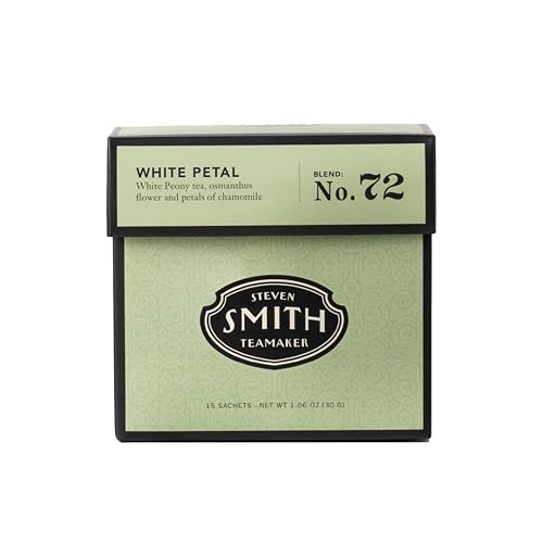 Smith Teamaker White Petal No. 72, Caffeinated, Sugar-Free, Sustainably Grown, Full Leaf White Tea Bags, 15 Sachets, 1.06oz Each
