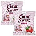 Cream Savers Strawberries & Cream, 6.25 Ounce Bag (Pack of 2), Individually Wrapped Hard Candy, Strawberry Candy, The Hampton Candy Company