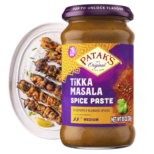 Patak’s Tikka Masala Spice Paste - Medium Indian Curry Paste w/a Blend of Freshly Ground Spices - Vegan & Gluten-Free - Flavorful Tikka Masala Curry
