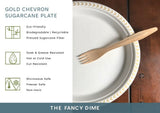 The Fancy Dime Disposable Plate: Heavy Duty Elegant Eco Friendly Compostable Paper Plates (50 Count), Tree Free Sugarcane Bagasse Plate with Color