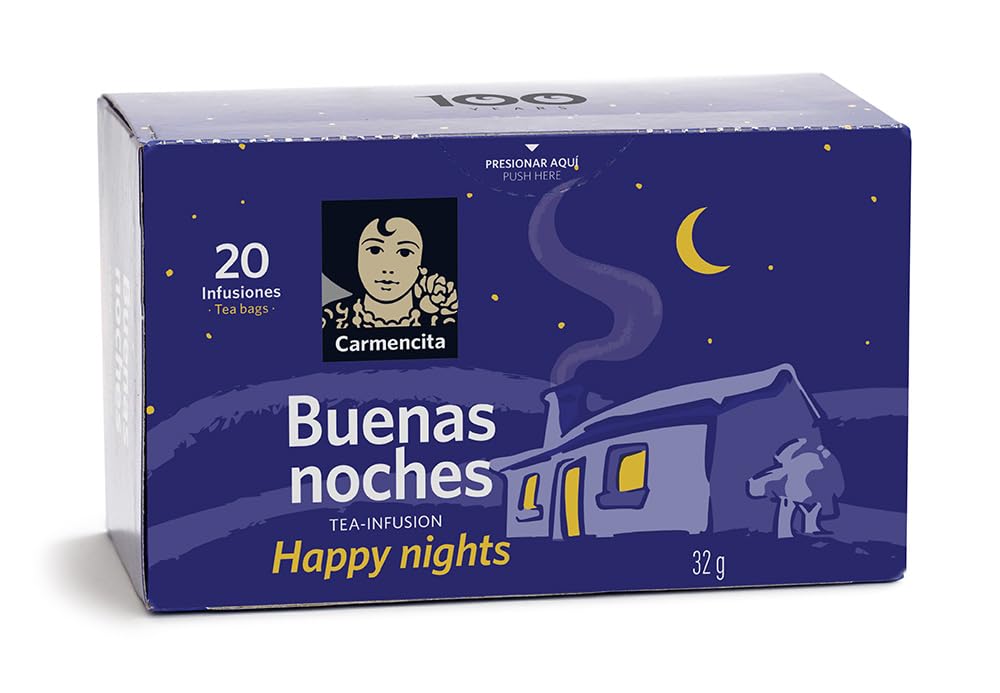 Carmencita. Happy Nights Tea Infusion. Buenas Noches (20 teabags). 32g (1.13oz). Pack of 2.