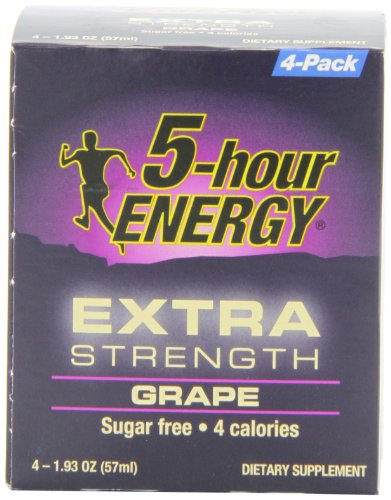 5 Hour Energy Extra Strength Shot, Grape, 4 Count