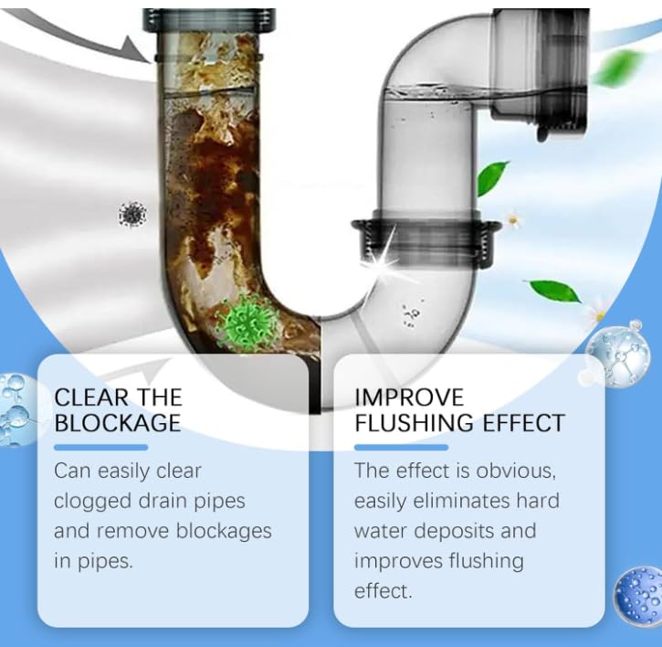 Crystal Lye Drain Opener,Powerful Pipe Dredging Agent, Sink & Drain Cleaner Powder, Toilet Cleaner Foam PowderAll-Purpose Drain Unblocker for Kitchen