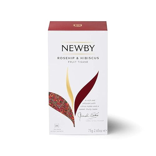 Rosehip & Hibiscus - 25 Individually Wrapped Tea Bags - Fruity & Caffeine-Free Herbal Tea by Newby Teas