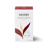 Rosehip & Hibiscus - 25 Individually Wrapped Tea Bags - Fruity & Caffeine-Free Herbal Tea by Newby Teas