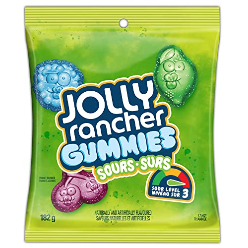 Jolly Rancher Gummies Sours, Original Flavors, 182g/6.4 oz. (Imported from Canada)