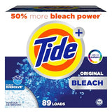 Tide Powder Laundry Detergent with Bleach, Original Scent, 89 Loads, 129 oz