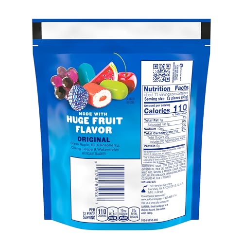 Jolly Rancher Chewy Poppers Original Fruit Flavored Candy Bag, 12 oz